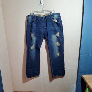 Distressed By Design Blue Jeans